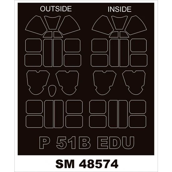 Montex SM48574 1/48 P-51B Mustang Canopy Masks for Eduard kits