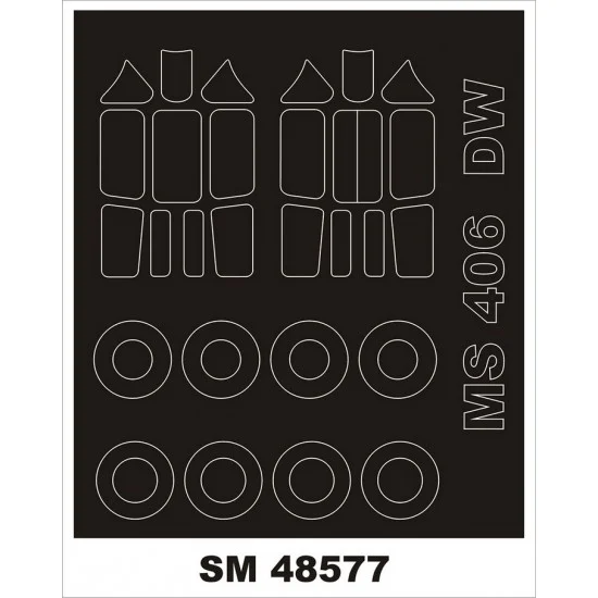 Montex SM48577 1/48 Ms 406 Canopy Masking for Dora Wings Kit (Outside, Inside) - Model Planes