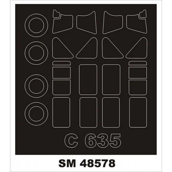 Montex SM48578 1/48 Caudron C 635 Canopy Masking for Dora Wings Kit (Outside, Inside) - Model Planes