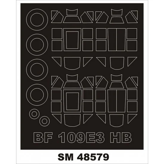 Montex SM48579 1/48 Bf 109E-3 Canopy Masking for Hobby Boss Kit (Outside, Inside)