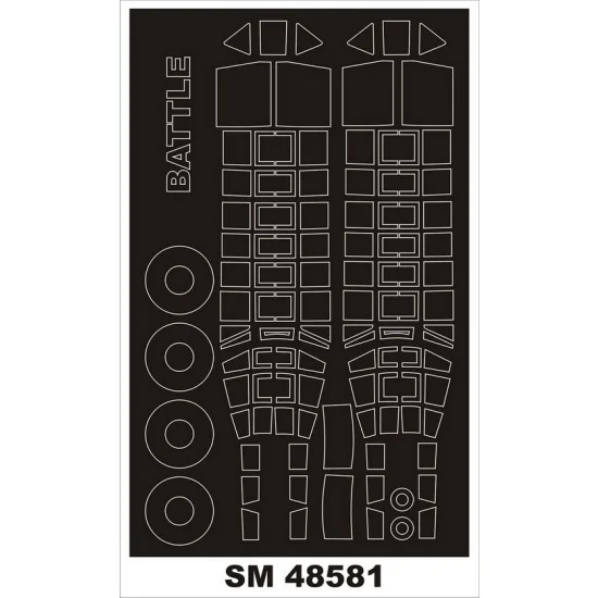 Montex SM48581 1/48 Fairey Battle Canopy Masking for Trumpeter Kit (Outside, Inside) - Model Planes