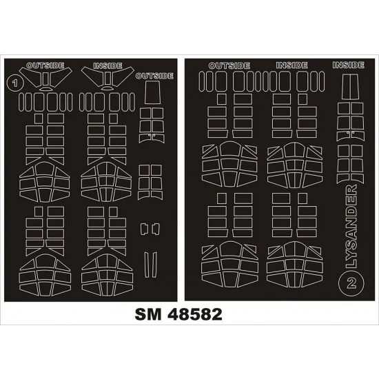 Montex SM48582 1/48 Westland Lysander I Canopy Masking for Airfix Kit (Outside, Inside) - Model Planes