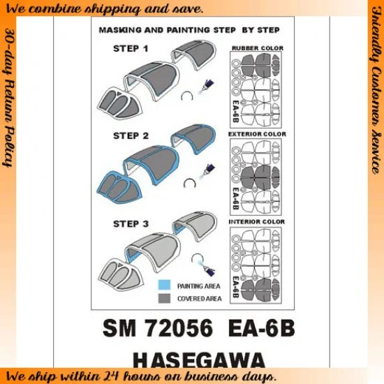 Montex SM72056 1/72 EA-6B Prowler Paint Mask for Hasegawa kit (outside)