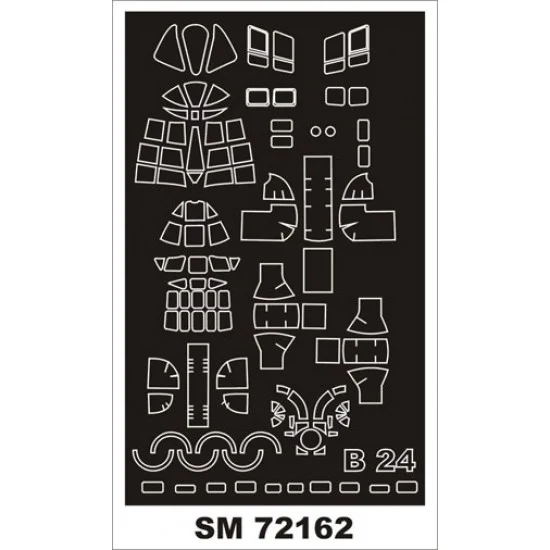 Montex SM72162 1/72 B-24D/J Liberator Paint Mask for Hasegawa kit (outside)