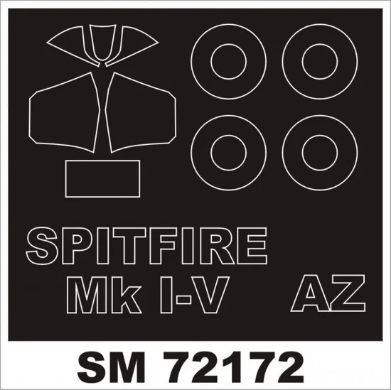 Montex SM72172 1/72 Supermarine Spitfire Mk.I-V Paint Mask for AZ Model kit (outside)