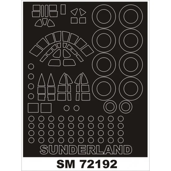 Montex SM72192 1/72 Sunderland Mk.I Paint Mask (outside) for Italeri kit - Model Planes