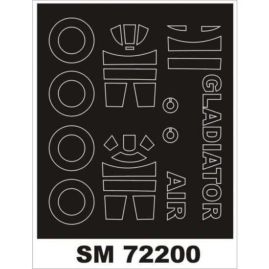 Montex SM72200 1/72 Gloster Gladiator Paint Mask for Airfix kit (outside) - Model Planes
