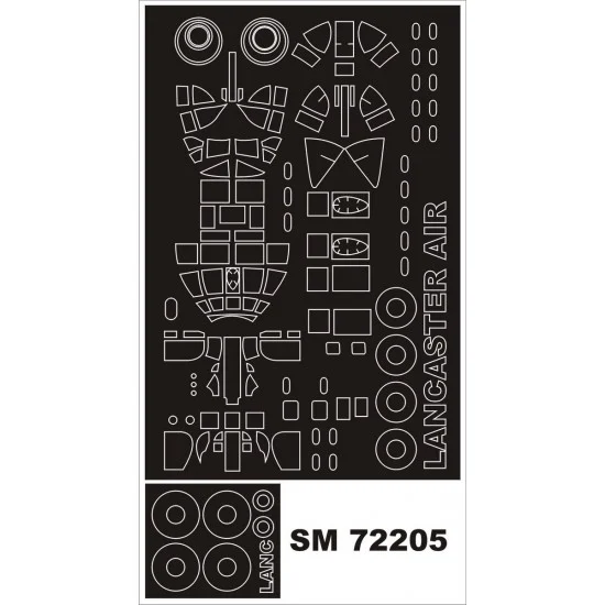 Montex SM72205 1/72 Lancaster Dambuster Paint Mask for Airfix kit (outside) - Model Planes