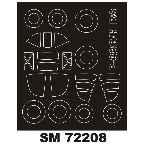 Montex SM72208 1/72 P-38G-H LIGHTNING Paint Mask for RS-Models kit (outside)