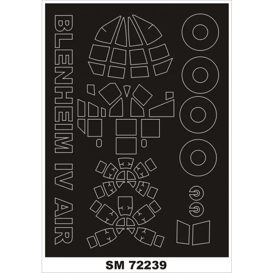 Montex SM72239 1/72 Bristol Blenheim IV Paint Mask for Airfix kit (outside) - Model Planes
