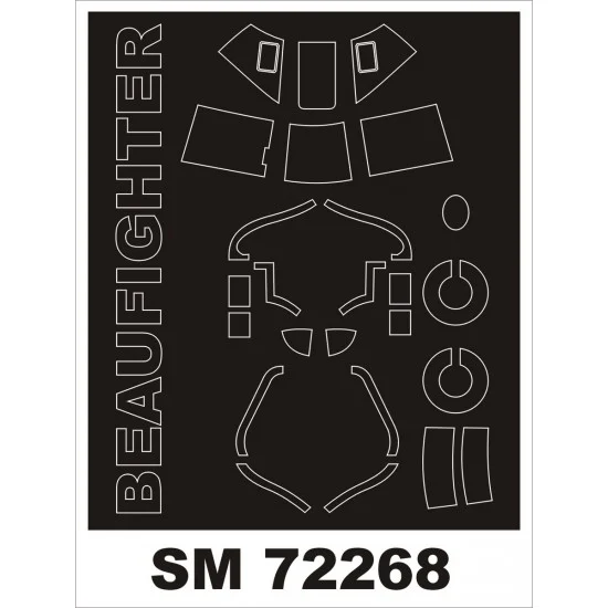 Montex SM72268 1/72 Bristol Beaufighter TF.X Paint Mask for Airfix kit - Model Planes
