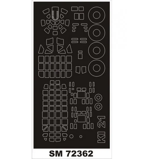 Montex SM72362 1/72 Mitsubishi Ki-21-Ib Sally Canopy & Wheels Paint Mask for ICM kits