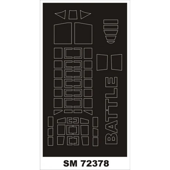 Montex SM72378 1/72 Fairey Battle Canopy Masking for Azur Kit (Outside) - Model Planes