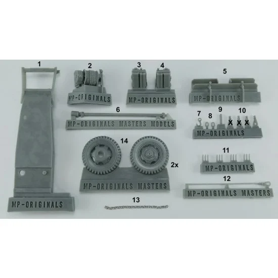 MP Originals Masters Models 48009 1/48 GMC CCKW 2.5t 6x6 Bumper Additional Canisters, Winch & Double Tyres for Tamiya kits - Military Vehicles & Tanks