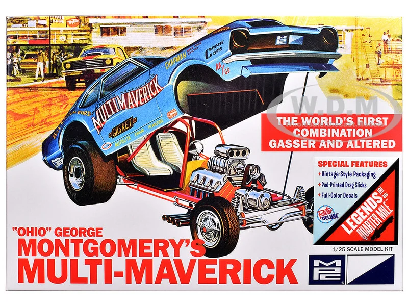 Skill 2 Model Kit "Ohio" George Montgomery's Multi Maverick Funny Car 1/25 Scale Model by MPC - NHRA Funny Car Models