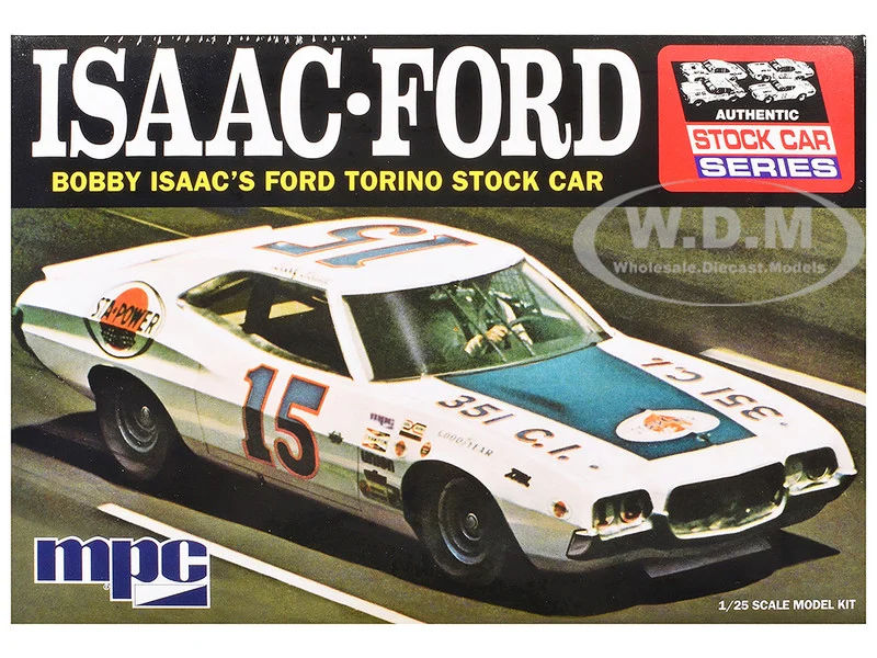 Skill 2 Model Kit 1972 Ford Torino Stock Car "Bobby Isaac" 1/25 Scale Model by MPC - Ford Models
