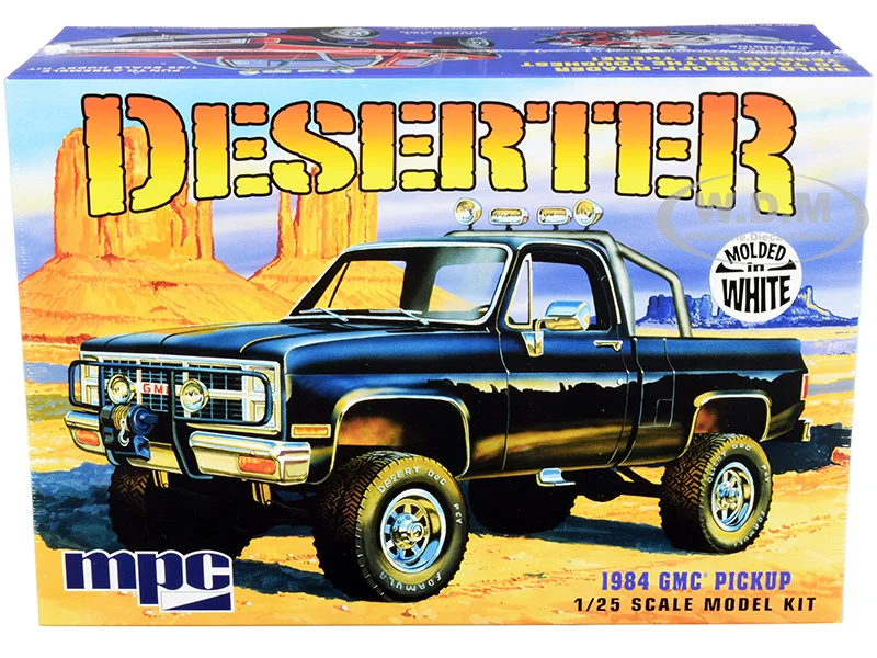 Skill 2 Model Kit 1984 GMC Pickup Truck (Molded in White) "Deserter" 1/25 Scale Model by MPC - GMC Models