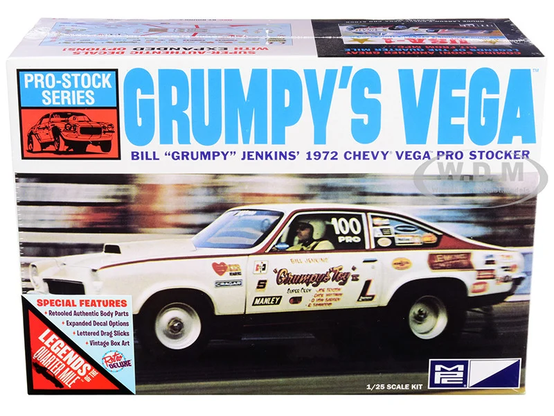 Skill 2 Model Kit 1972 Chevrolet Vega Pro Stock Bill "Grumpy" Jenkins' "Legends of the Quarter Mile" 1/25 Scale Model by MPC - Chevrolet Models