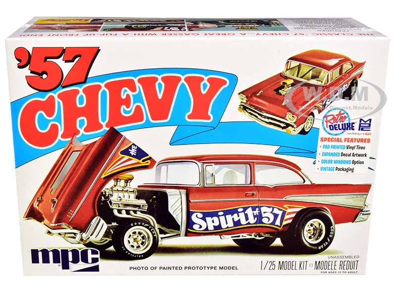 Skill 2 Model Kit 1957 Chevrolet Gasser Flip Nose "Spirit of 57" 1/25 Scale Model by MPC - Chevrolet Models