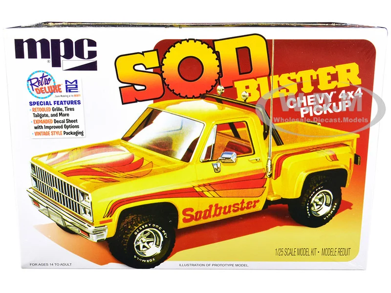 Skill 2 Model Kit 1981 Chevrolet 4x4 Stepside Pickup Truck "Sod Buster" 1/25 Scale Model by MPC - Chevrolet Models