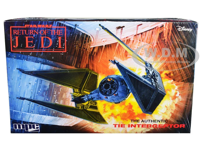 Skill 2 Model Kit Tie Interceptor Spacecraft "Star Wars: Return of the Jedi" (1983) Movie 1/48 Scale Model by MPC - Movie/TV Series Models