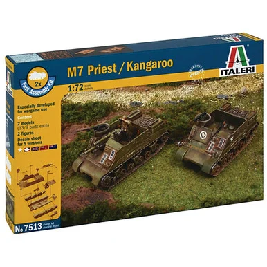 M7 Priest Howitzer Motor Carriages 1/72 Kit Set - Italeri