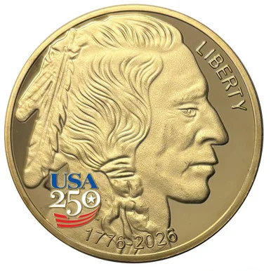 INDIAN BUFFALO GOLDEN TRIBUTE 1 OZ COIN -250TH ANNIVERSARY Merrick Mint (BUFF_250TH_GLD_TRIB)