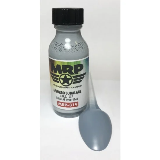 Mr Paint 319 Acrylic Lacquer Paint - Azzurro Subalare OMS 1937 30ml