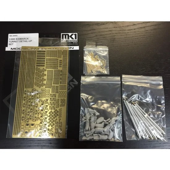MK1 Design MS-20002 1/200 German Battleship Bismarck Turret Detail-up Set for Trumpeter kit