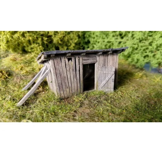 Model Scene 91520 1/120 Wooden Structures Ruined Shed - Scenics & Diorama