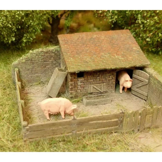 Model Scene 98519 HO Scale Pig House - Scenics & Diorama