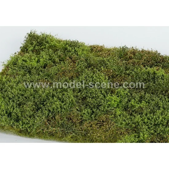 Model Scene F571 [Premium Line] Grass Mat - Wild Area w/Bushes, Spring (Size: 18x28cm / 7"x11")