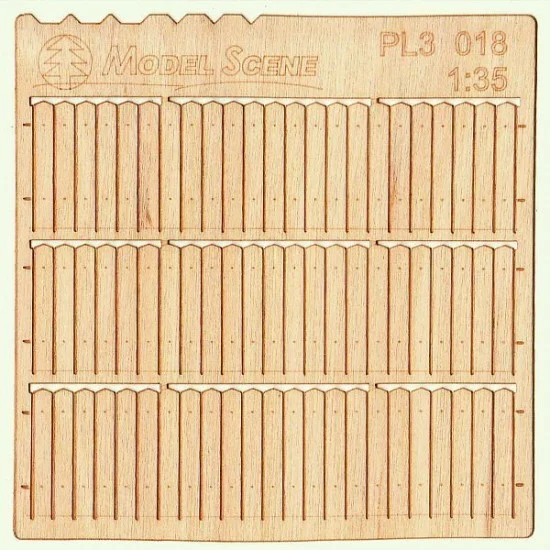 Model Scene PL3-018 1/32, 1/35 Wooden Fence Type - 18 (laser cut, 2 sheets)