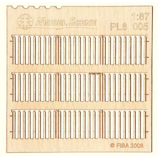 Model Scene PL8-005 HO Scale 1/87 Picket Fence - Medium Plank Type 5