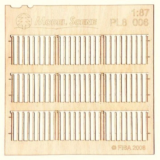 Model Scene PL8-006 HO Scale 1/87 Picket Fence - Narrow Plank Type 6