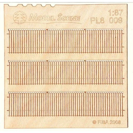 Model Scene PL8-009 HO Scale 1/87 Stockade (Short) Fence Type 9