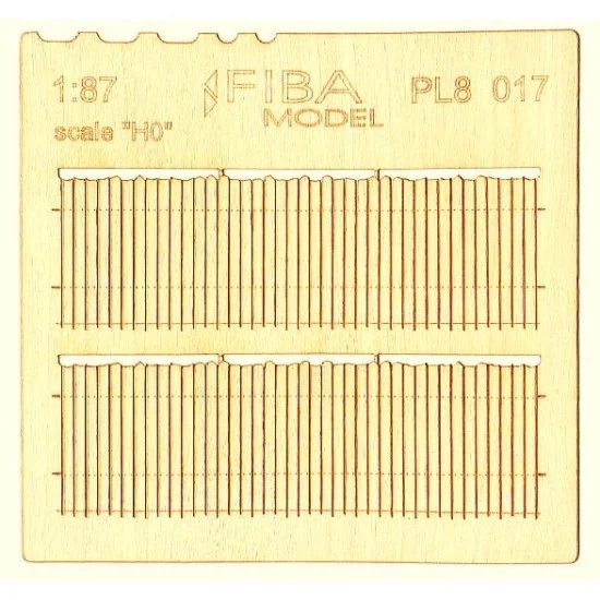 Model Scene PL8-017 HO Scale 1/87 Wooden Fence Irregular Cut II. Type 17