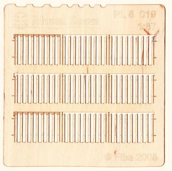Model Scene PL8-019 HO Scale 1/87 Stockade Fence Boards - Wider Size Type 19
