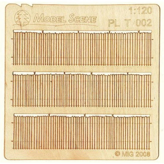 Model Scene PLT-002 1/120 Rough Cut Cedar Privacy Fence I. Type 2