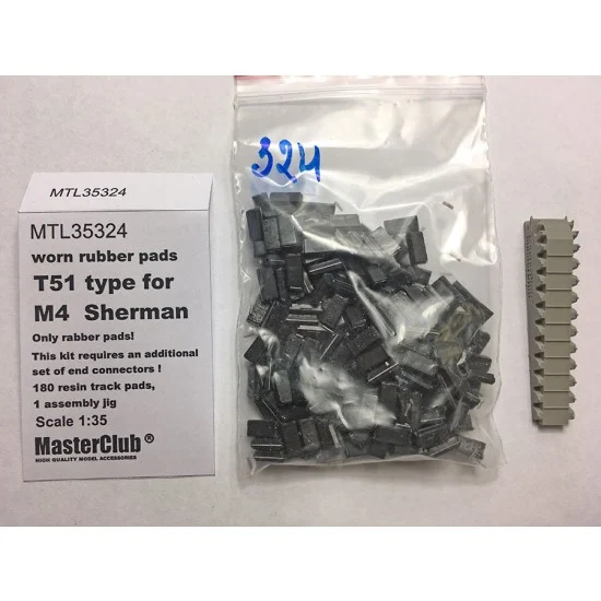 Master Club 35324 1/35 M4 Sherman/M3/RAM Worn Rubber Pads T51 Type (180pcs) - Military Vehicles & Tanks