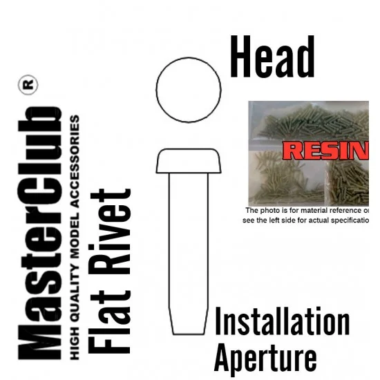 Master Club MC435024 Flat Rivet #Head Dia.: 0.7mm, Installation Aperture Dia.: 0.5mm (160pcs) - Hobby Tools & Supplies
