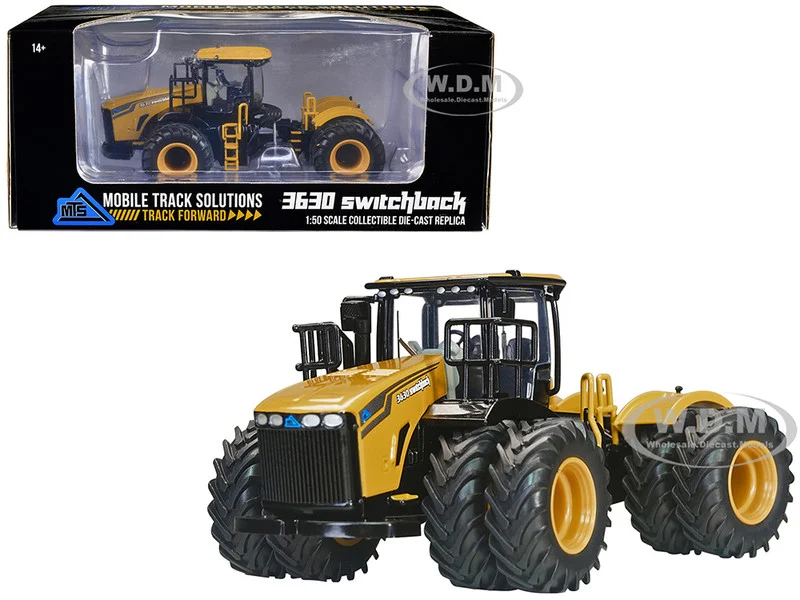Mobile Track Solutions 3630 Switchback Articulating Tractor with Dual Wheels Yellow 1/50 Diecast Model by SpecCast - Construction Models