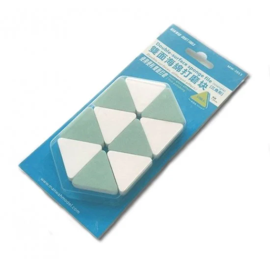 Manwa 2013 Double-Surface Sanding Sponge - Triangle (10pcs, Sanding+Polishing)