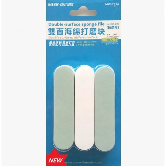 Manwa 2014 Double-Surface Sanding Sponge - Rectangle (6pcs, Sanding+Polishing)