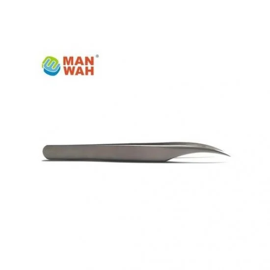 Manwa 2104 Curved Tip Model Tweezers (top: 0.2mm) - Hobby Tools & Supplies