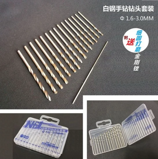 Manwa 2148B Fine Drill set - 1.6-3.0mm (15pcs) w/File