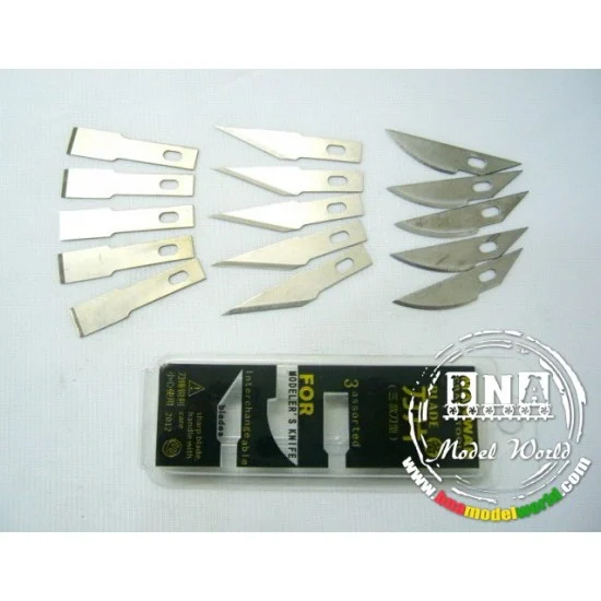 Manwa 2160 3 Types of Assorted Blades for Hobby Knife (15pcs) - Hobby Tools & Supplies