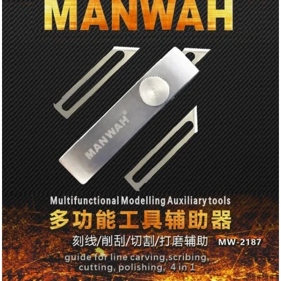 Manwa 2187 Multifunction Tool - Hobby Knife/Scriber/Cutter w/3 Blades