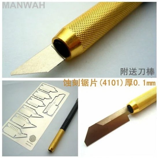 Manwa 4101 Photo-Etched Saw Set Type A w/Saw Handle (Saw Blade Thickness: 0.1mm)