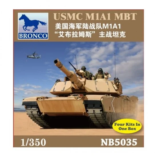 Bronco NB5035 1/350 USMC M1A1 Abrams MBT (4 kits in one) - Military Vehicles & Tanks